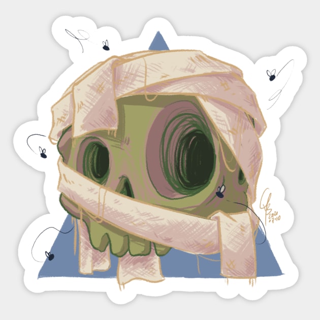 Skull Mummy Sticker by MBGraphiX